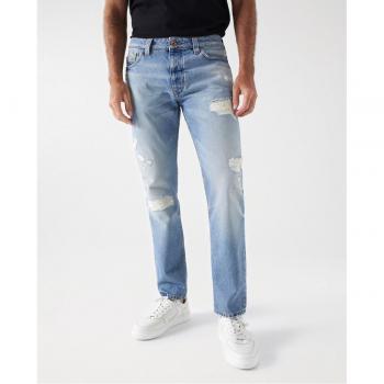 Vaquero regular Salsa Jeans con detalles desgastados y rotos en color azul, de la serie Craft