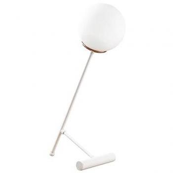 Crystal Record 17 Table Lamp – Opal Shade White