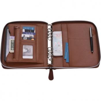 PU Leather Document Organizer with Zipper