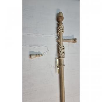 Bastone Tenda 35 mm a Corda, 200 CM – Legno di Alta Qualità