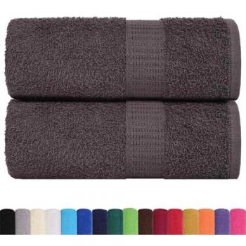 Serviettes d'invité 2 pcs 30x50 cm anthracite 360 g/m² 100% coton
