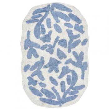 Tapis de Bain Bleu Derik 60 x 90 cm Coton Forme Originale