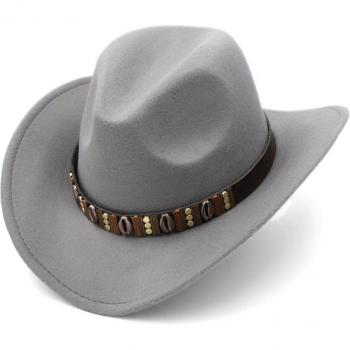 Munng Unisex Cowboy-Hut mit breiter Krempe aus Wolle