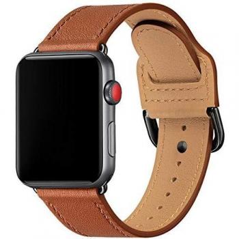 SUNFWR Compatible with Apple Watch 38mm 40mm 42mm 44mm Thin Leather Band