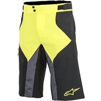 Pantaloncini Uomo Outrider Black Acid Yellow, Resistenza All’Acqua, Alpinestars
