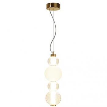 Licht-Erlebnisse Pendelleuchte HELEN, modern, warmweiß, Kugelschirm, Gold Weiß
