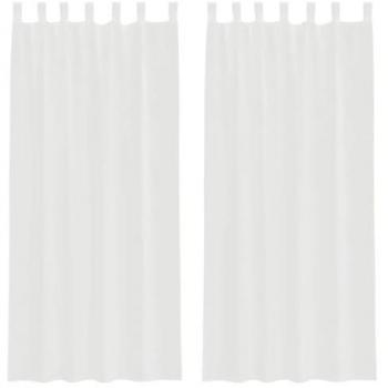 Rideaux en Filet avec Passe-Tringles 2 Pcs Blanc