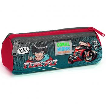 Coral High Kids Gray Pencil Bag with Anime Design