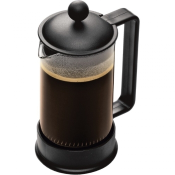 Bodum 3‑Cup French Press – 350 ml, Black Finish, Glass Body