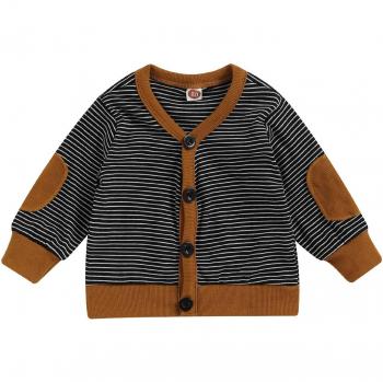 Veste Longue Rayée Col V bébé