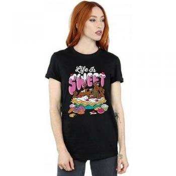 Scooby Doo Life Is Sweet Women's Cotton Boyfriend T-Shirt