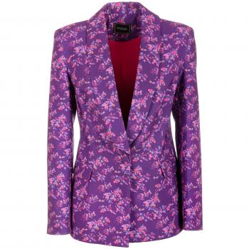 Blazer slim monopetto con stampa floreale