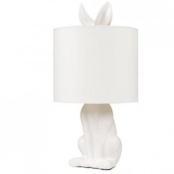 VALUELIGHTS Ceramic Rabbit Table Lamp in Matt White