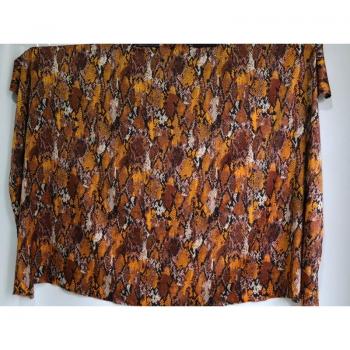 Textile Doux en Satin de Crêpe Imprimé Serpent 98% Polyester, 2% Spandex