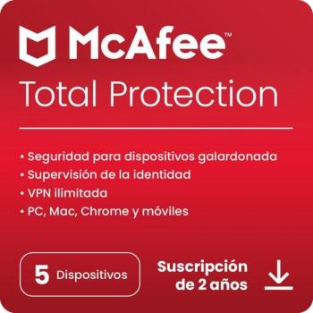 McAfee Total Protection Licencia Digital 5 Dispositivos 2 Años