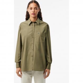 Lacoste Chemise XL Femme Kaki-Vert
