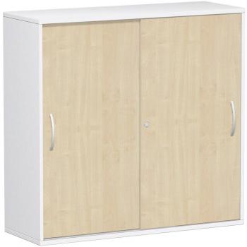 Gera Möbel Flex Schranksystem, Schiebetürenschrank, Holzdekor, Ahorn/Weiß, 120 x 42.5 x 118.2 cm