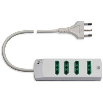 Presa Multipla Bipasso 4 Prese Vimar 16 A Salvaspazio Cavo 1,5 m