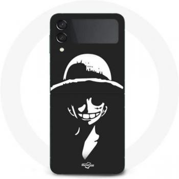 Couverture flexible Galaxy Z Flip3 Monkey D. Luffy noir-blanc