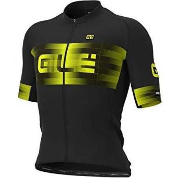 Alé Cycling PRR Scalata Kurzarmtrikot für Herren, Black-Fluo Yellow, S
