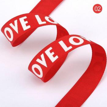 20mm LOVE Print Ribbed Webbing