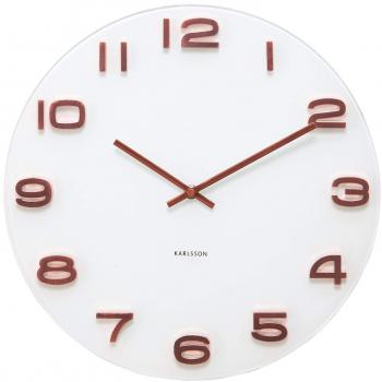 Vintage-Karlsön Uhr 6 × 35 cm – weiß mit kupfernen Ziffern