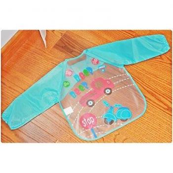 Animal Print Long Sleeve Baby Bibs Waterproof Art Apron