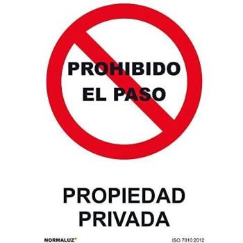 SEÑAL PROHIBIDO EL PASO PROPIEDAD PRIVADA 21X30CM PP ROJO Y BLANCO ARCHIVO 2000 6174-09 RJ