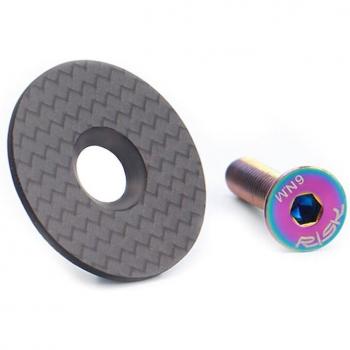Carbon Fiber Mountain Bike Headset Cap with Titanium Alloy Screw for 28.6mm / 31.8mm Fork