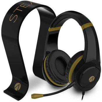 Auriculares Gaming Stealth con Soporte Oro y Negro Edition (PS5/PS4/XBX/XBXONE/SWITCH/PC/MÓVIL)