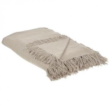 BELIANI Baumwoll-Decke Taupe für Sofa und Bett