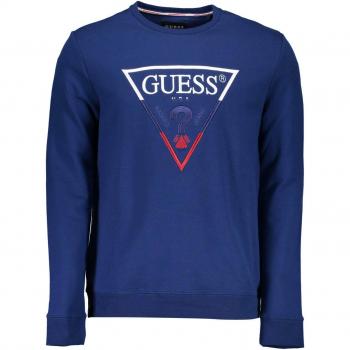 Guess Herren Pullover Derren CN Fleece, Manor Blue G7m9, Large