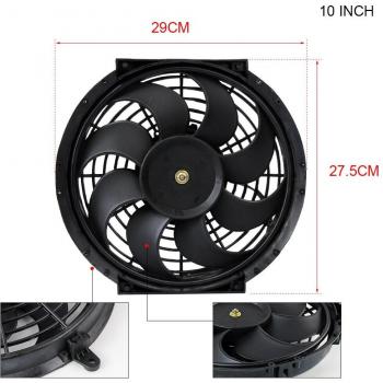 7-14 Inch Reversible Black Blade Electric Cooling Fan Kit 12V 80W