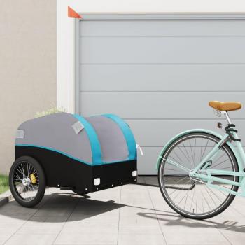 Remorque pour vélo noire et bleue 45 kg fer vidaXL