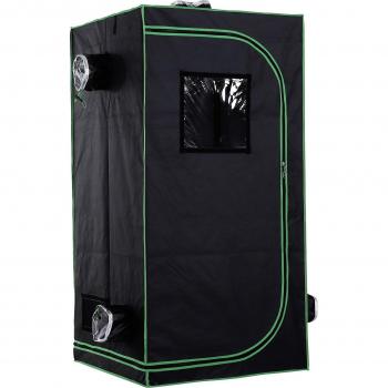 Outsunny Tenda da Coltivazione Idroponica 80x80x160cm in Mylar e Oxford 600D per Riflettere la Luce