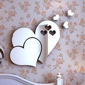 Espejo de Corazón 3D Pared