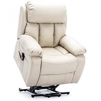 Chester Dual Motor Rise Recliner Heat and Massage Bonded Leather Chair