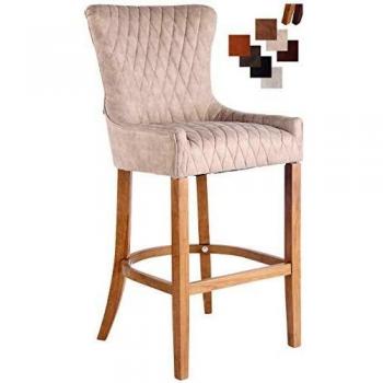 Kunstleder-Barhocker HANOI – 4‑Fußgestell, cremefarben