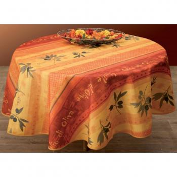 Olivo Rouge Nappe Anti-Taches, Format Ovale 150x240 cm