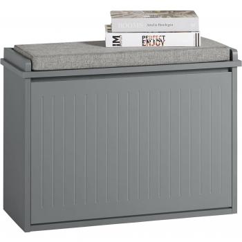 Scarpiera con patta e cuscino per scarpe, 62x46x26 cm colore grigio FSR98-HG