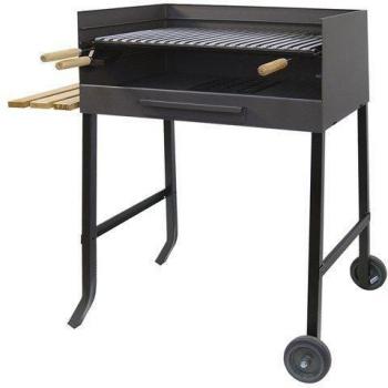 Barbacoa de jardín Imex El Zorro con bandeja de madera y parrilla inox, 72x40x101 cm