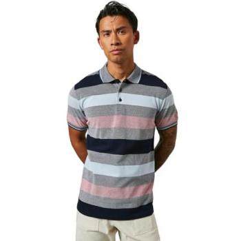 Debenhams Barbados Stripe Polo in Rose – Size 3XL
