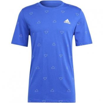 Adidas Herren T-Shirt Seasonal Essentials Monogram Graphic Blau Regular Fit