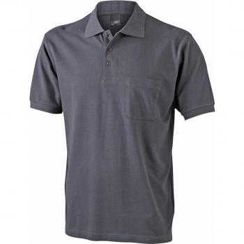 James & Nicholson Graphite Pocket Polo Shirt, Men L