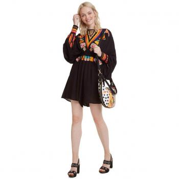 Desigual Damen Umhängetasche Carmela Patch Siberia, Schwarz