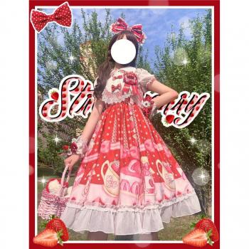 Japanese Lolita Strawberry High Waist Dress