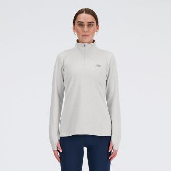 T-shirt à manches longues femme New Balance avec demi-zip Space Dye