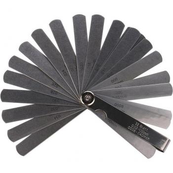 Metric Thickness Gage Set with 32 Blades, Tappet Filler Valve Feeler Gauge, Range 0.02mm to 1mm