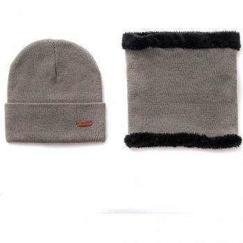 Gorro y bufanda de color puro para hombre y mujer
