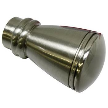 Terminale Siro per Asta di Tenda in Metallo, Effetto Acciaio Inox, Ø 20 mm, 2 pezzi